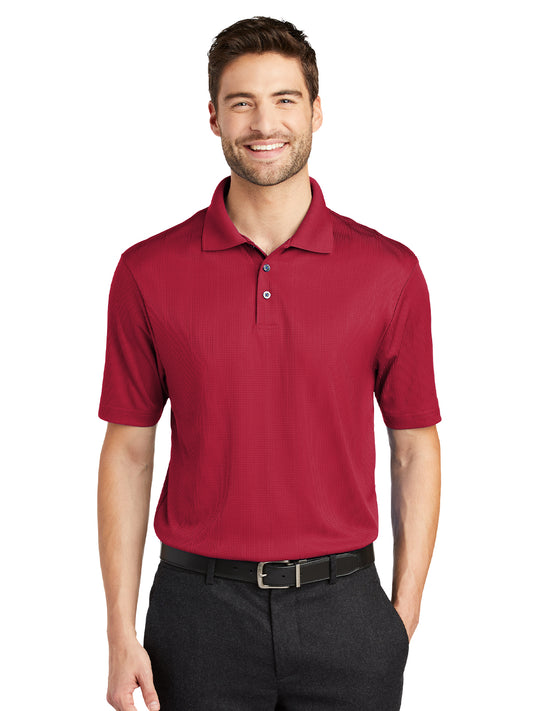 Men's Fine Jacquard Polo - K528 - Rich Red