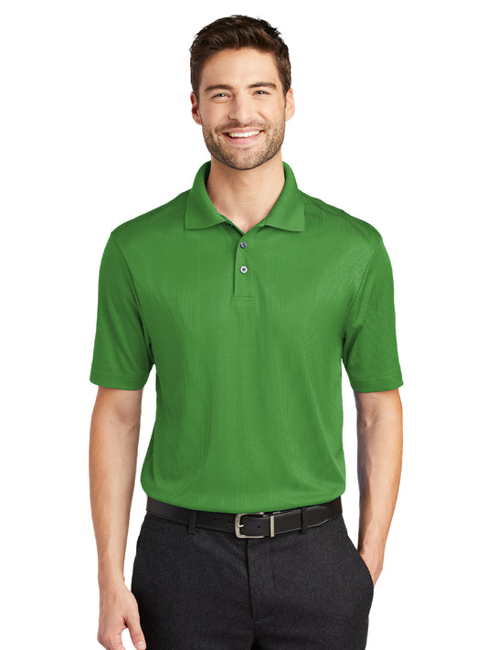 Men's Fine Jacquard Polo - K528 - Vine Green