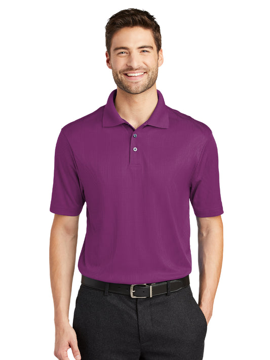Men's Fine Jacquard Polo - K528 - Violet Purple