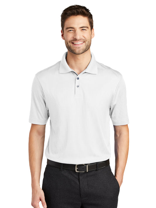 Men's Fine Jacquard Polo - K528 - White