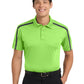 Men's Pocketless Colorblock Stripe Polo - K547 - Lime/ Steel Grey