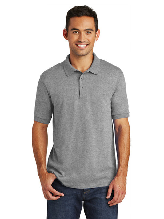 Men's Pocketless Jersey Knit Polo - KP55 - Athletic Heather