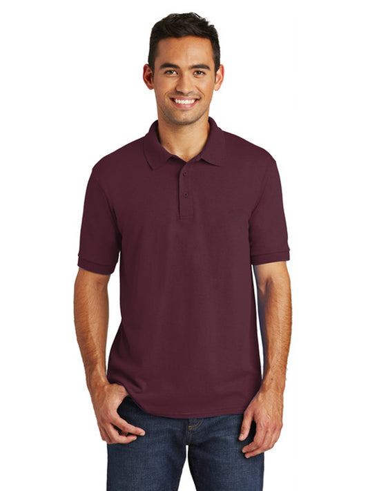 Men's Pocketless Jersey Knit Polo - KP55 - Athletic Maroon