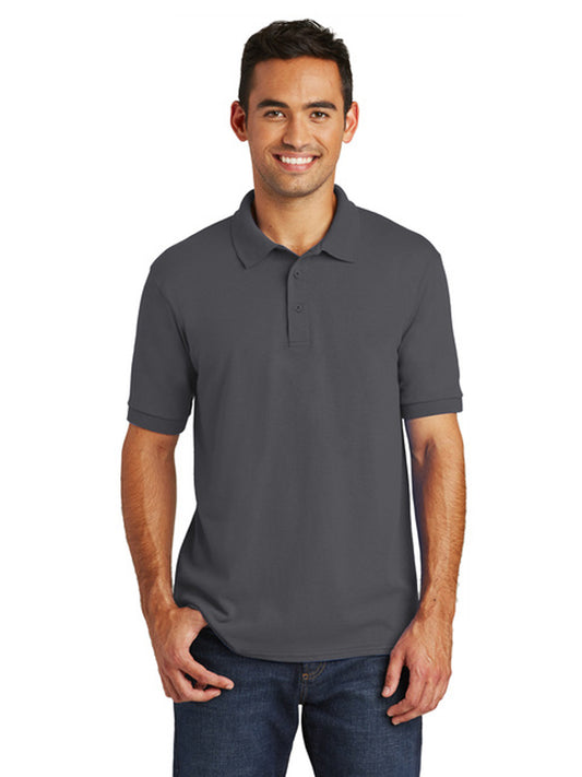 Men's Pocketless Jersey Knit Polo - KP55 - Charcoal