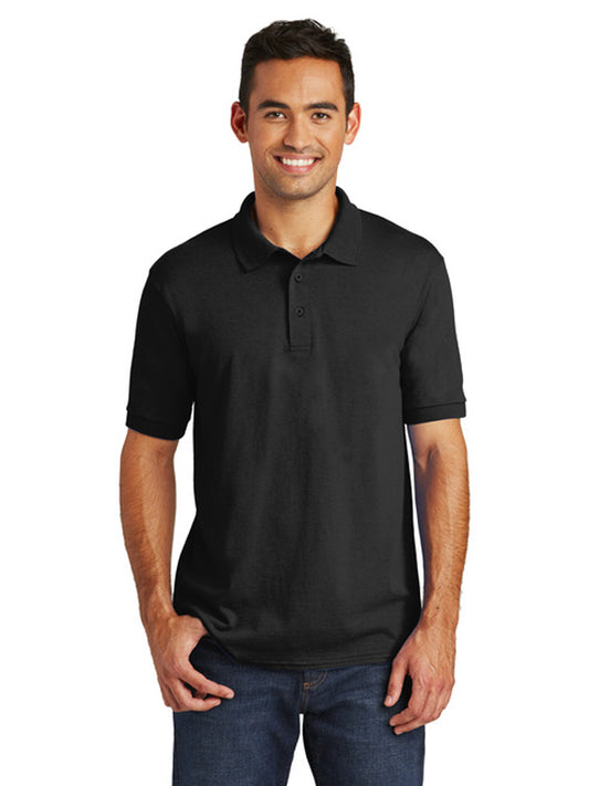 Men's Pocketless Jersey Knit Polo - KP55 - Jet Black