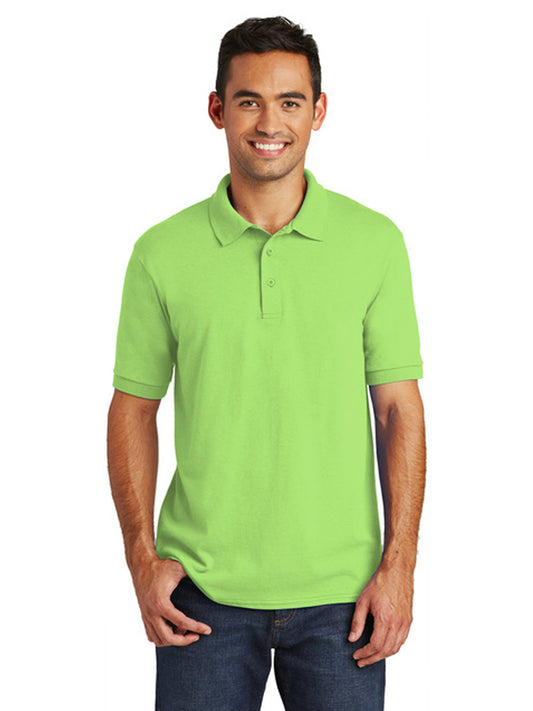 Men's Pocketless Jersey Knit Polo - KP55 - Lime