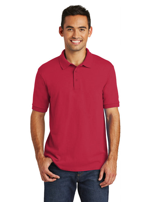 Men's Pocketless Jersey Knit Polo - KP55 - Red