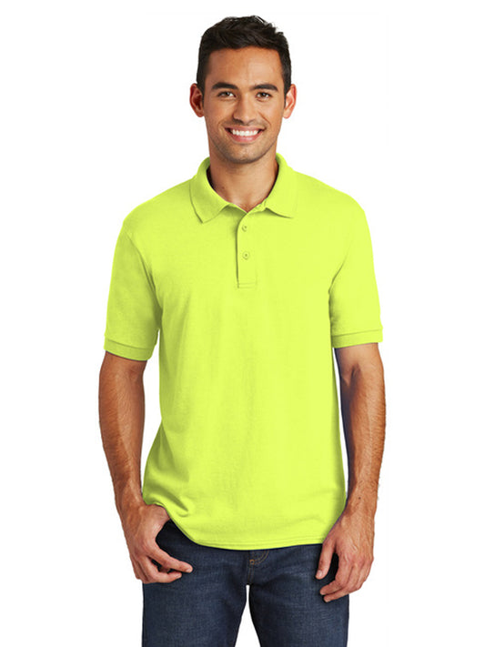Men's Pocketless Jersey Knit Polo - KP55 - Safety Green
