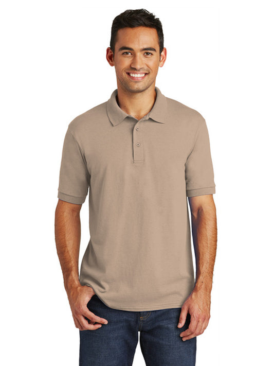 Men's Pocketless Jersey Knit Polo - KP55 - Sand