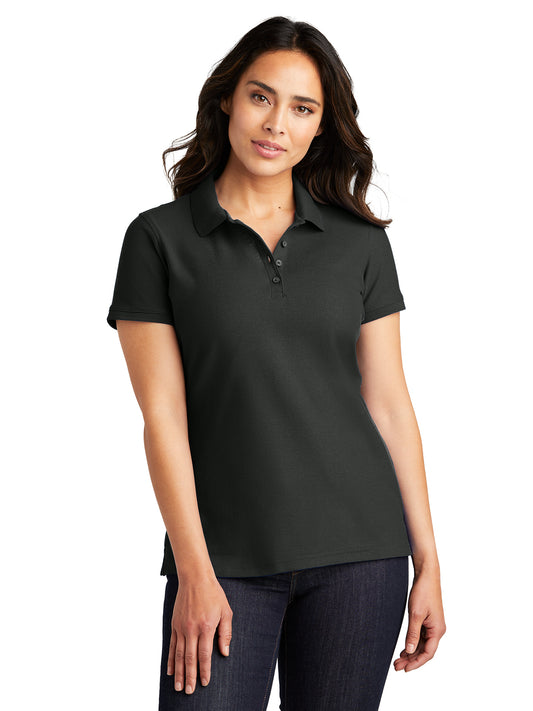 Women's Classic Pique Polo Shirt - L100 - Deep Black