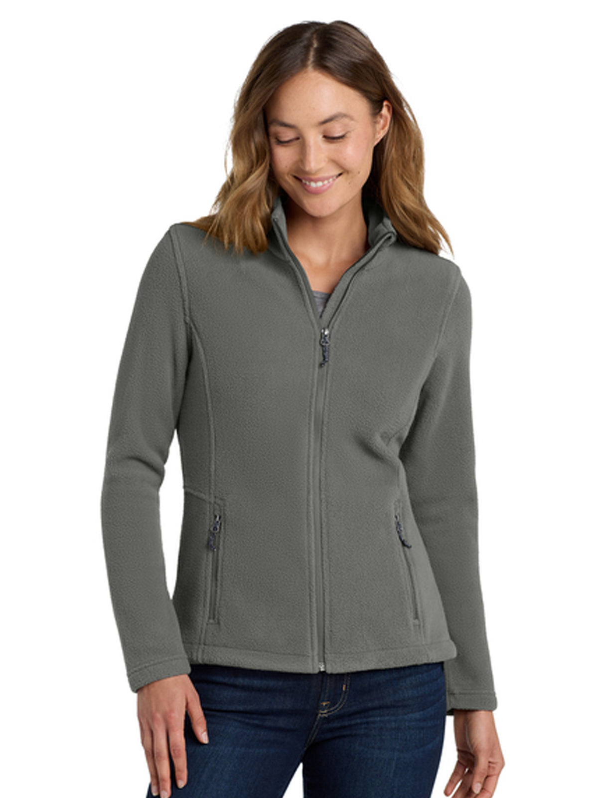 Women's Two-Pocket Value Fleece Jacket - L217 - Deep Smoke