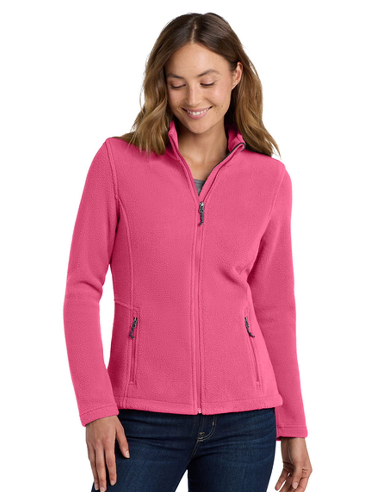 Women's Two-Pocket Value Fleece Jacket - L217 - Pink Blossom
