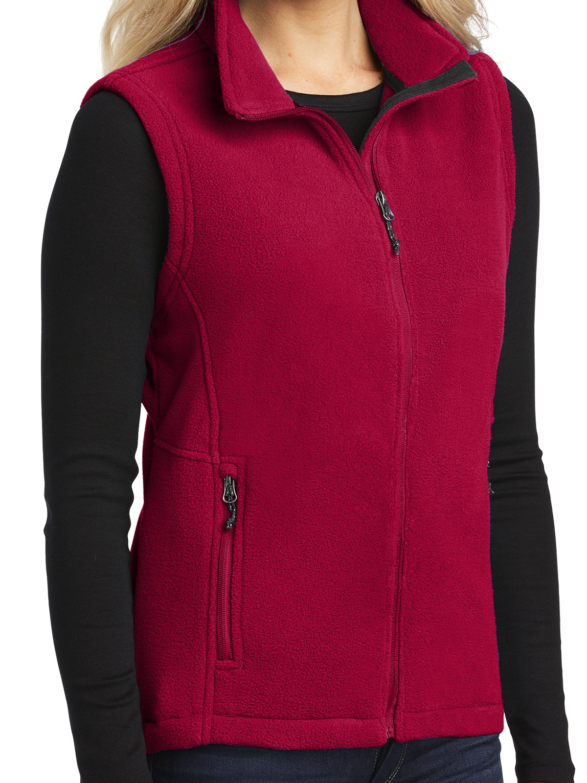 Women's Fleece Vest - L219 - True Red