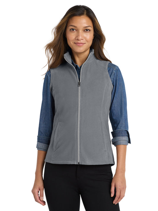 Women's 2-Pocket Microfleece Vest - L226 - Pearl Grey
