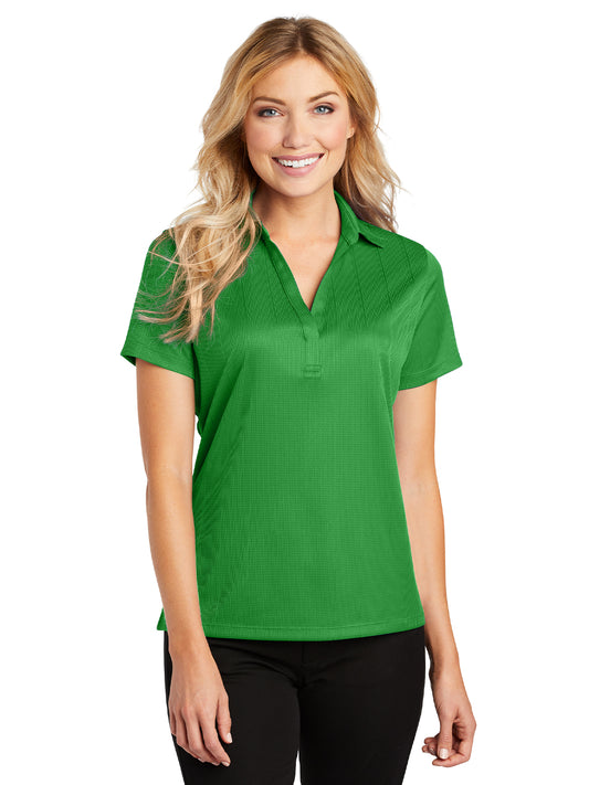 Women's Jacquard Polo  - L528 - Vine Green
