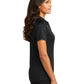 Women's Pocketless Jacquard Polo - L569 - Black