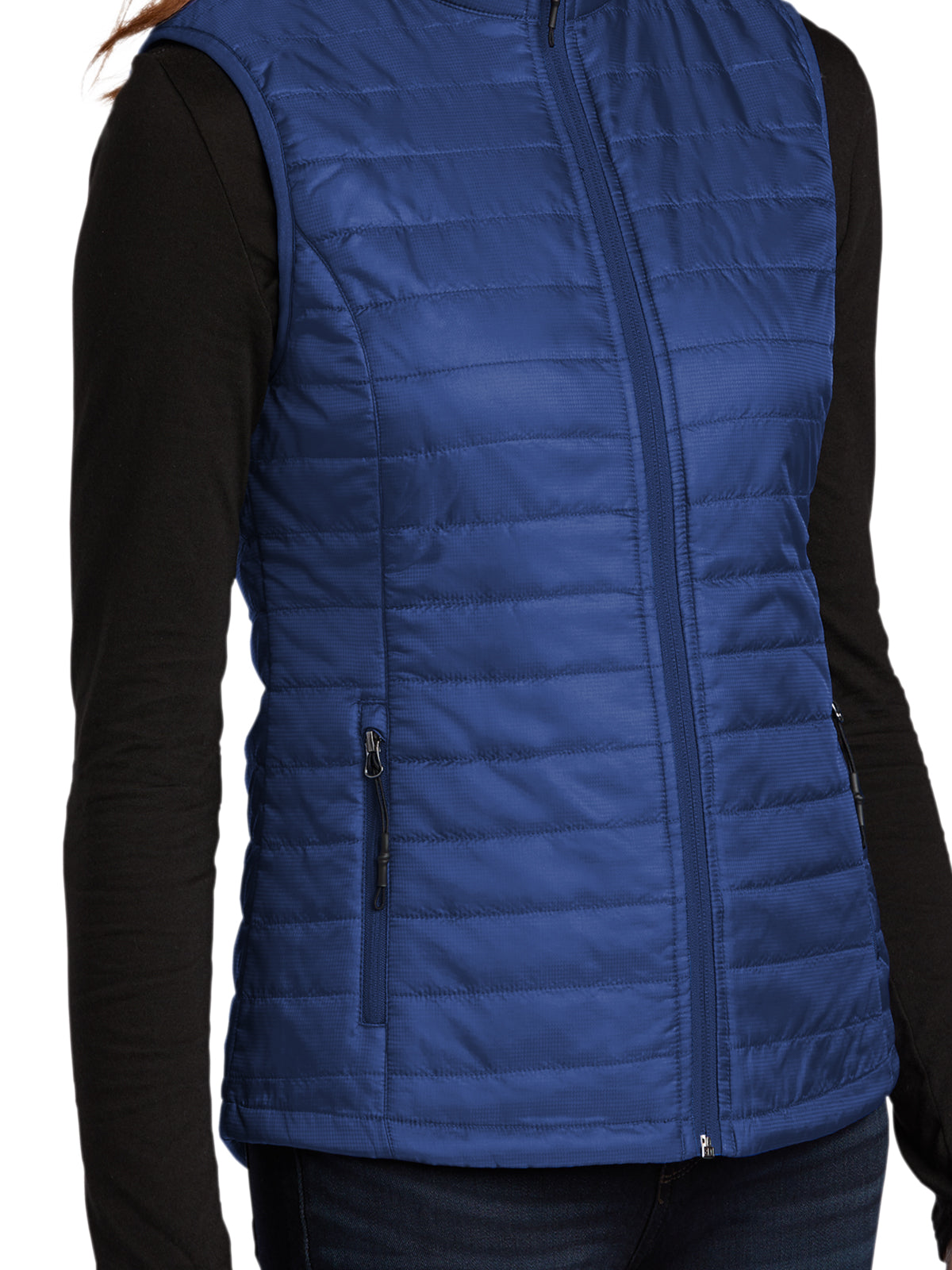 Women's Packable Puffy Vest - L851 - Cobalt Blue