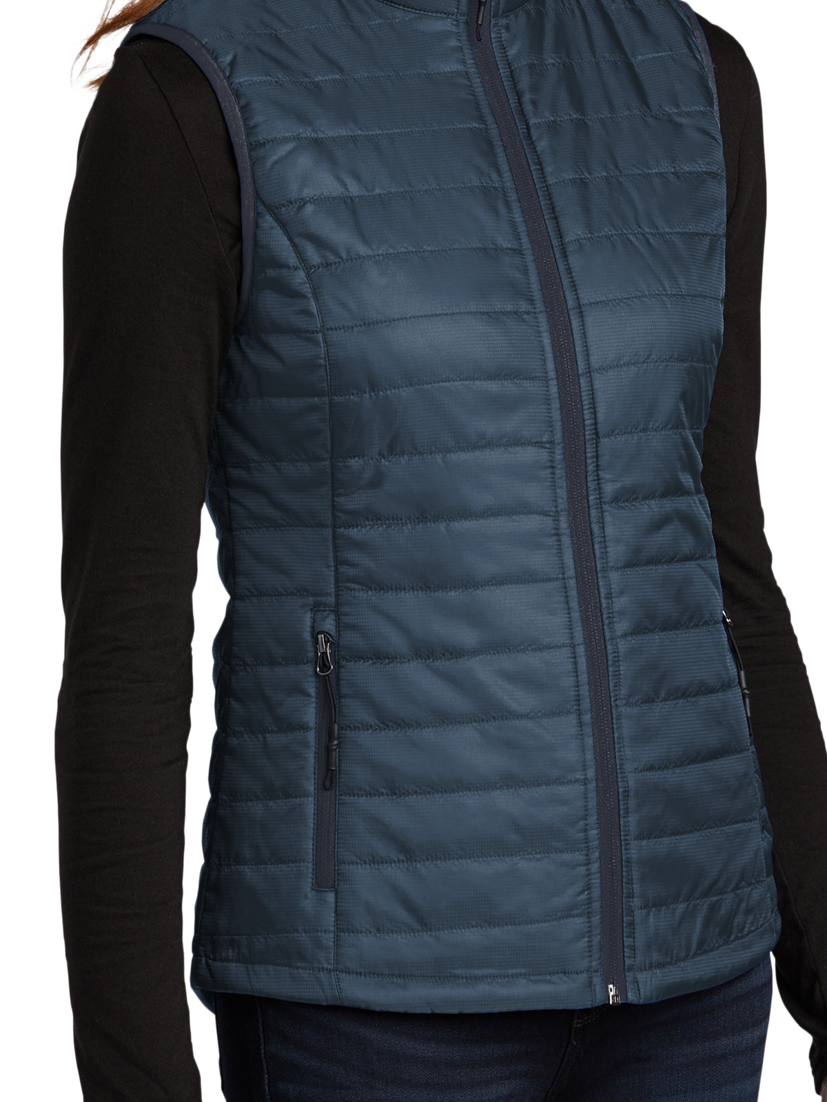 Women's Packable Puffy Vest - L851 - Regatta Blue/ River Blue Navy