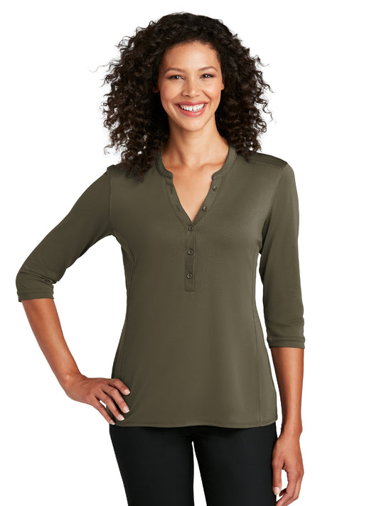 Women's UV Choice Henley Shirt - LK750 - Deep Olive