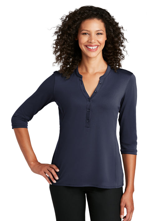 Women's UV Choice Henley Shirt - LK750 - True Navy