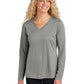 Women's Long Sleeve PosiCharge Competitor V-Neck T-Shirt - LST353LS - Grey Concrete Heather