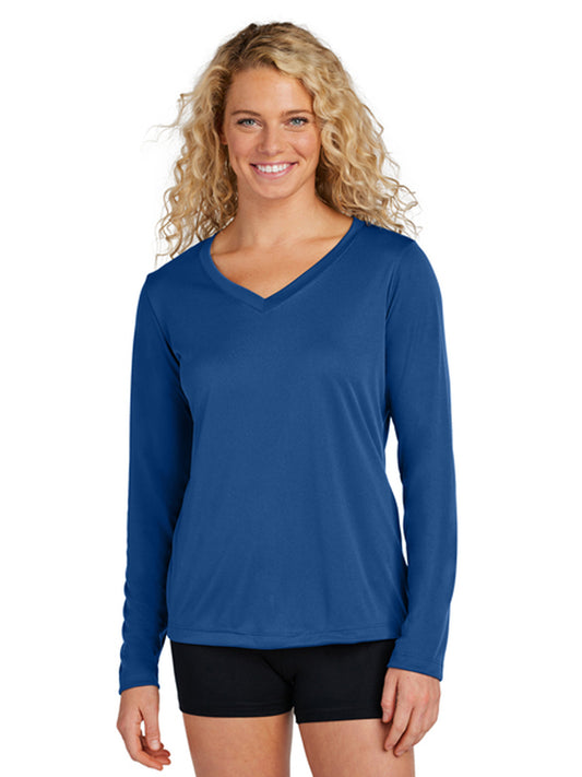 Women's Long Sleeve PosiCharge Competitor V-Neck T-Shirt - LST353LS - Royal