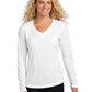 Women's Long Sleeve PosiCharge Competitor V-Neck T-Shirt - LST353LS - White