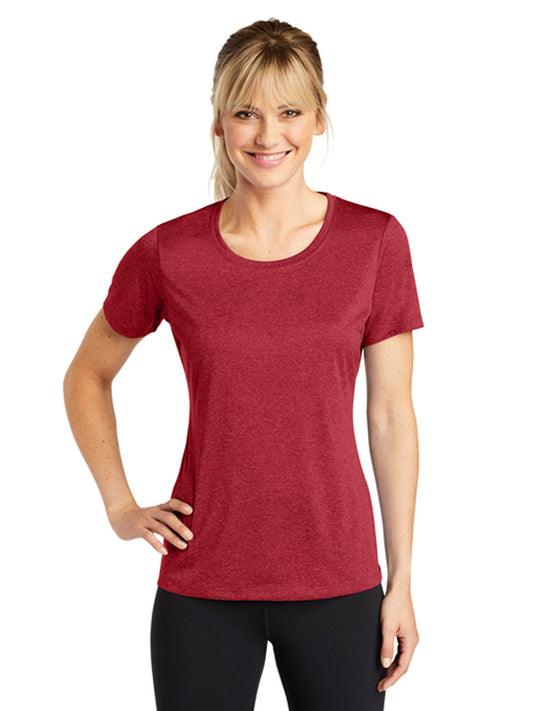 Women's Heather Contender Scoop Neck Tee - LST360 - Scarlet Heather