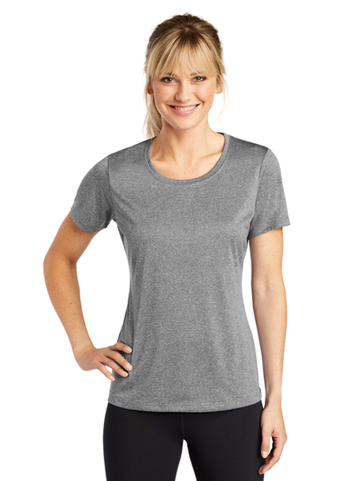 Women's Heather Contender Scoop Neck Tee - LST360 - Vintage Heather