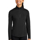 Women's Pocketless 1/4-Zip Pullover Sweatshirt - LST407 - Black Triad Solid