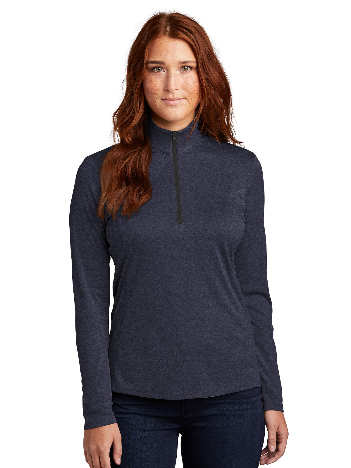 Women's Half-Zip Pullover - LST469 - Deep Navy Heather
