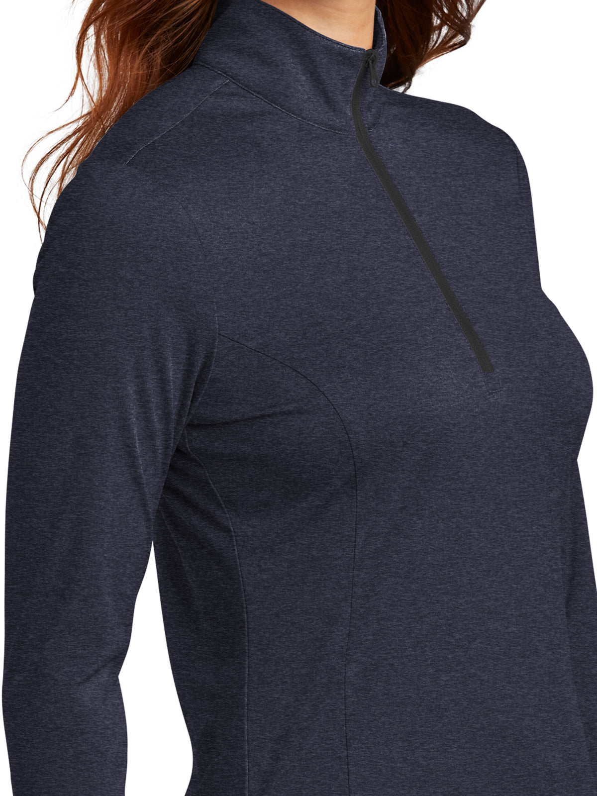 Women's Half-Zip Pullover - LST469 - Deep Navy Heather
