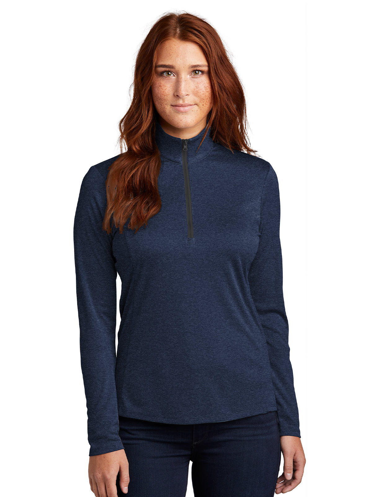 Women's Half-Zip Pullover - LST469 - Dark Royal Heather