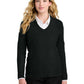 Women's Pocketless V-Neck Sweater - LSW2850 - Deep Black