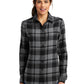Women's Plaid Flannel Shirt - LW668 - Grey/Black