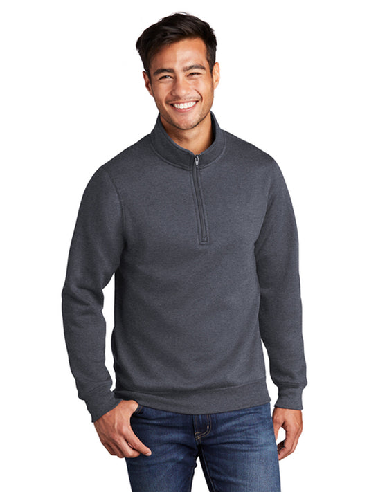 Men's Pocketless 1/4-Zip Pullover Sweatshirt - PC78Q - Heather Navy
