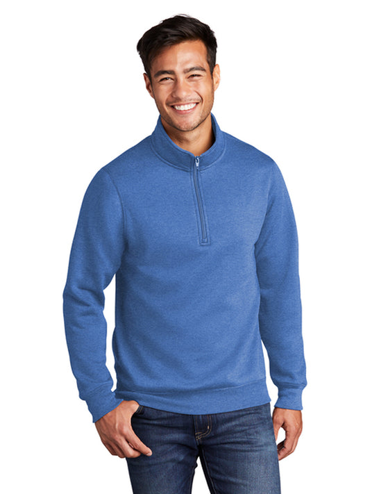 Men's Pocketless 1/4-Zip Pullover Sweatshirt - PC78Q - Heather Royal
