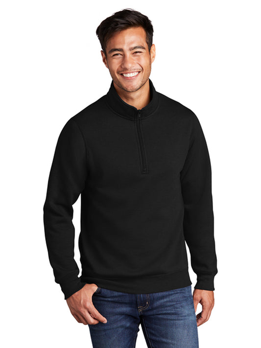 Men's Pocketless 1/4-Zip Pullover Sweatshirt - PC78Q - Jet Black