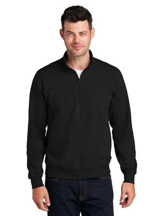Men's Pocketless 1/4-Zip Fleece Sweatshirt - PC850Q - Jet Black