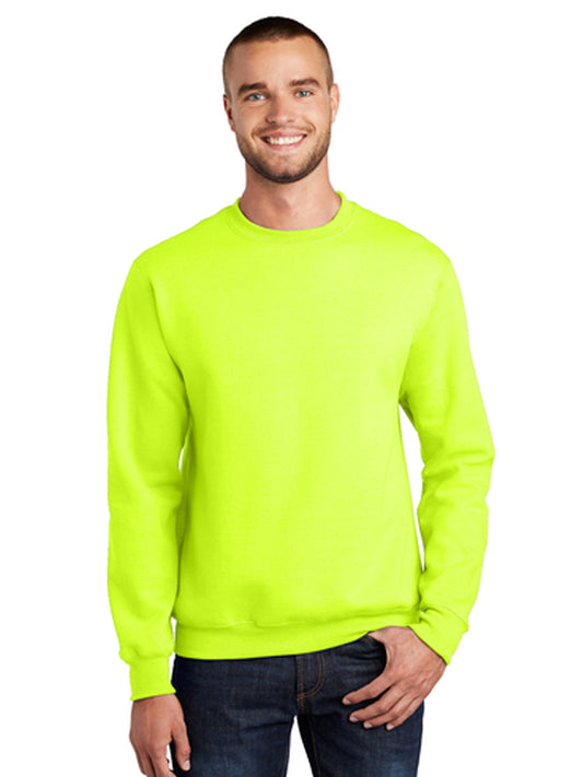 Men's Essential Fleece Crewneck Sweatshirt - PC90 - Safety Green