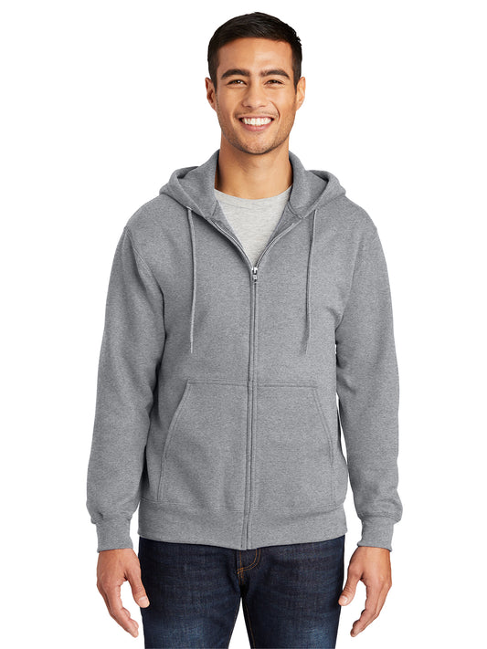 Men's Essential Fleece Full-Zip Hooded Sweatshirt - PC90ZH - Athletic Heather
