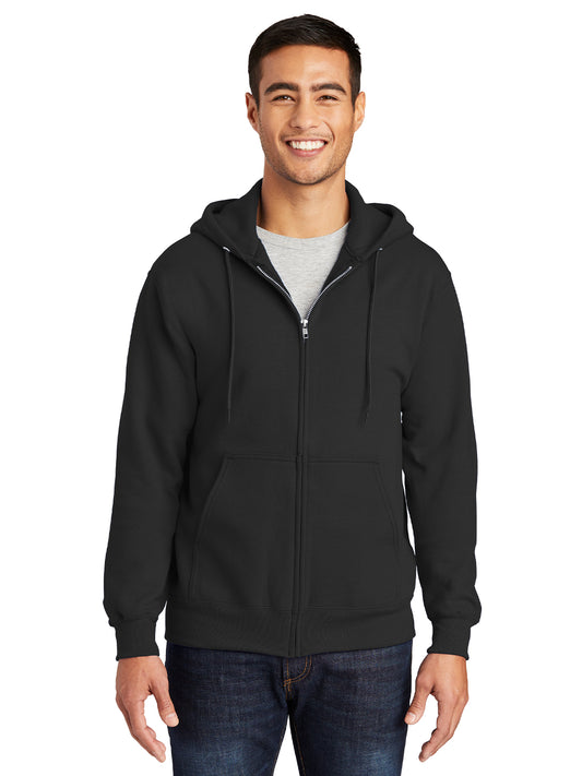 Men's Essential Fleece Full-Zip Hooded Sweatshirt - PC90ZH - Jet Black
