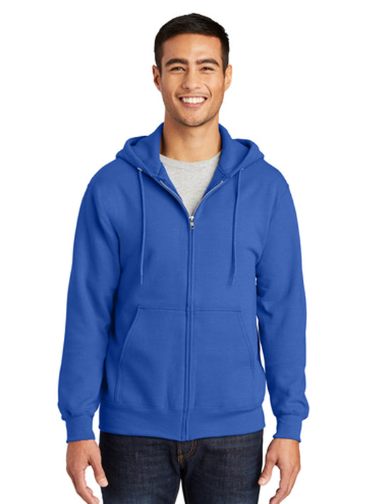 Men's Essential Fleece Full-Zip Hooded Sweatshirt - PC90ZH - Royal