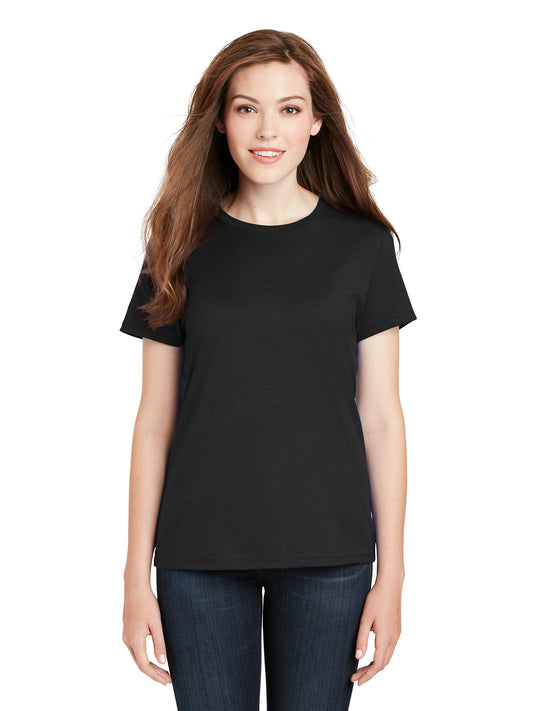 Women's Pocketless Cotton T-Shirt - SL04 - Black
