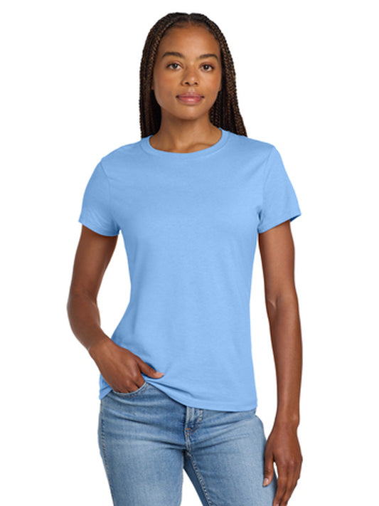 Women's Pocketless Cotton T-Shirt - SL04 - Carolina Blue