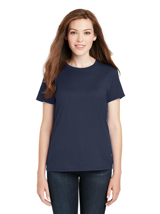 Women's Pocketless Cotton T-Shirt - SL04 - Navy