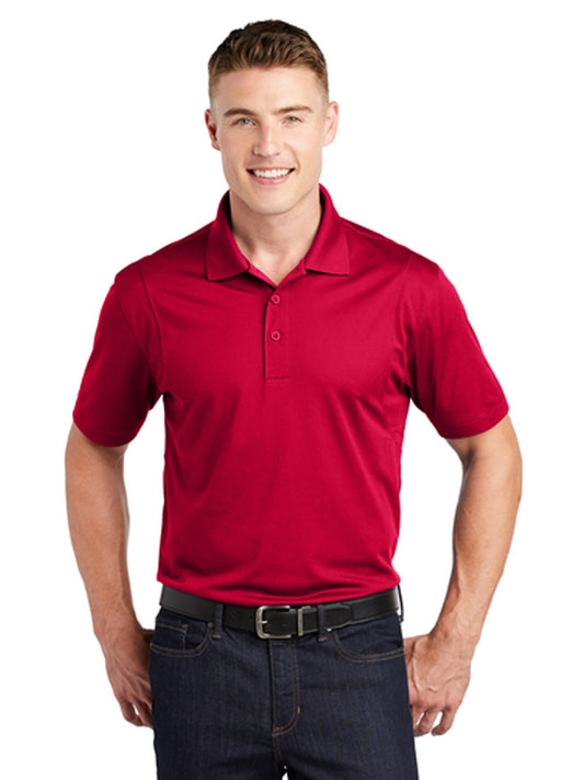 Men's Three-Button Micropique Polo - ST650 - Deep Red