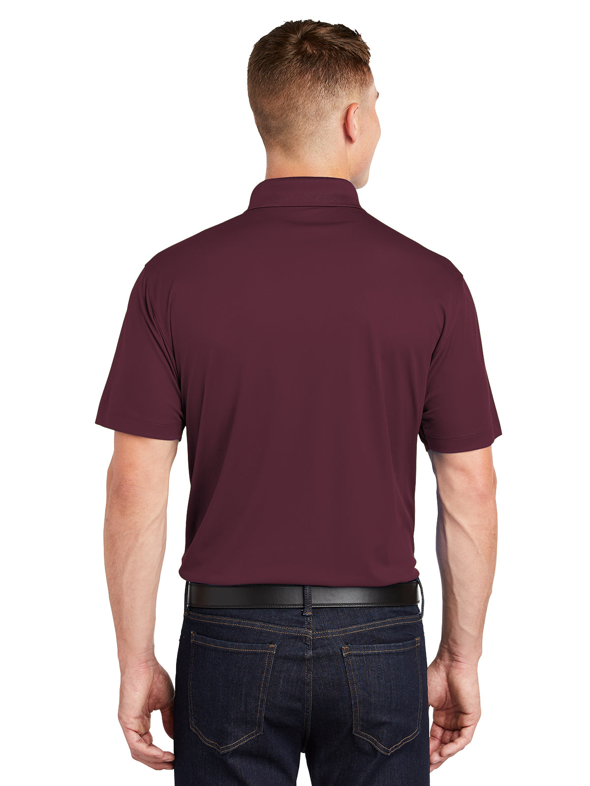 Men's Three-Button Micropique Polo - ST650 - Maroon