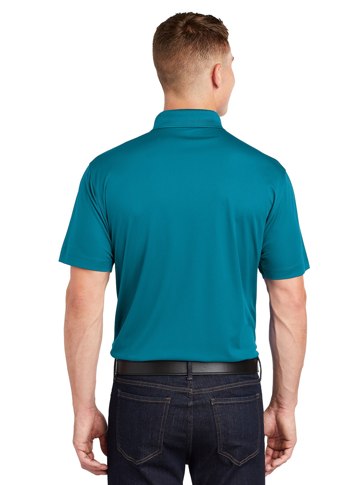 Men's Three-Button Micropique Polo - ST650 - Tropic Blue