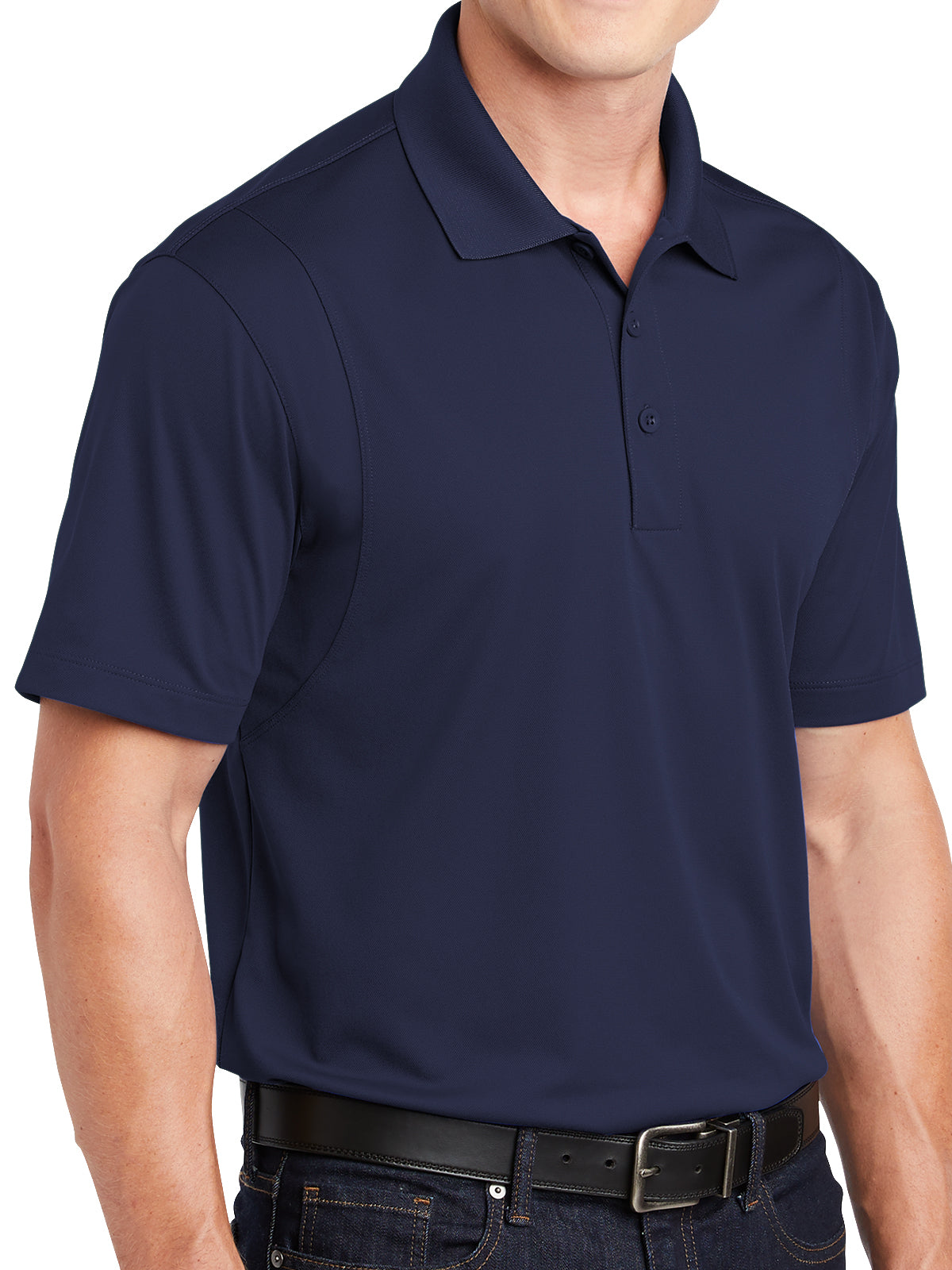 Men's Three-Button Micropique Polo - ST650 - True Navy
